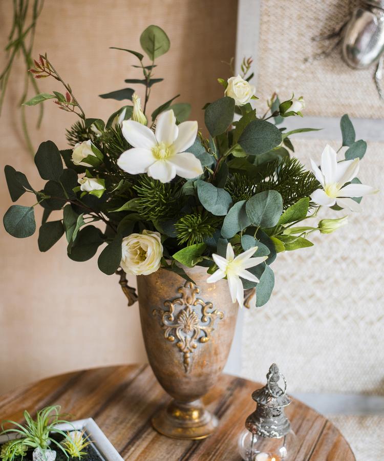 Artificial Clematis and Greenery Bouquet 20" Tall