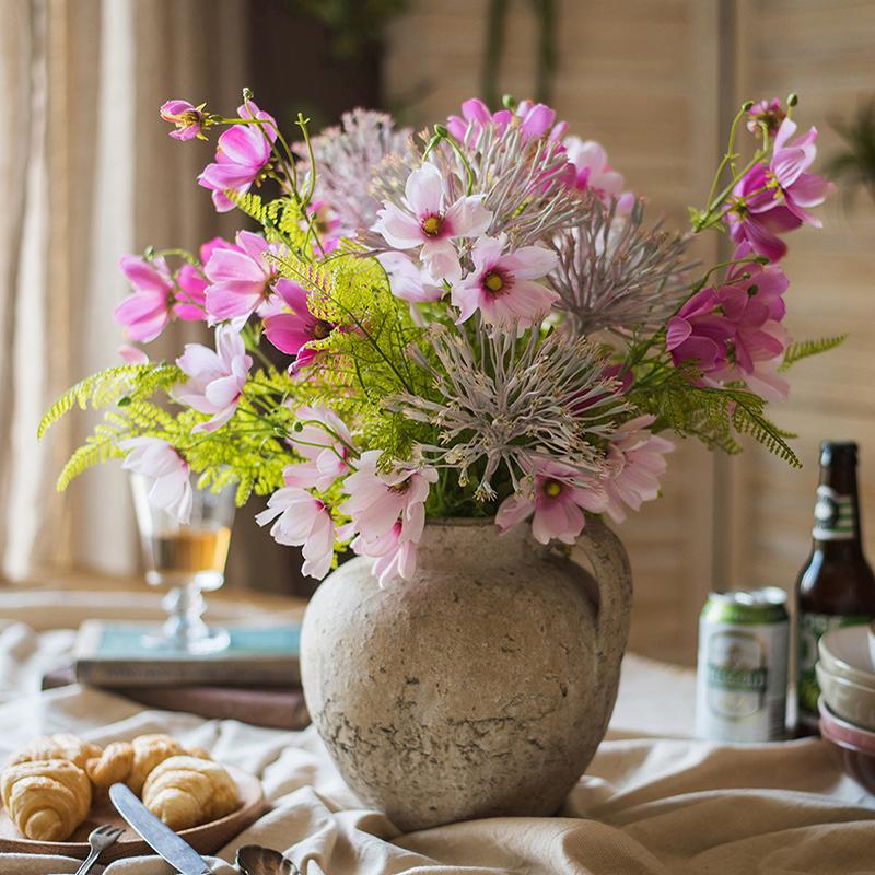 Artificial Silk Pink Daisy Bouquet 20" Tall