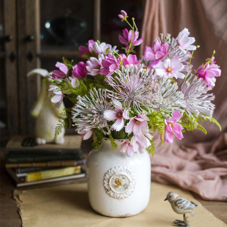 Artificial Silk Pink Daisy Bouquet 20" Tall