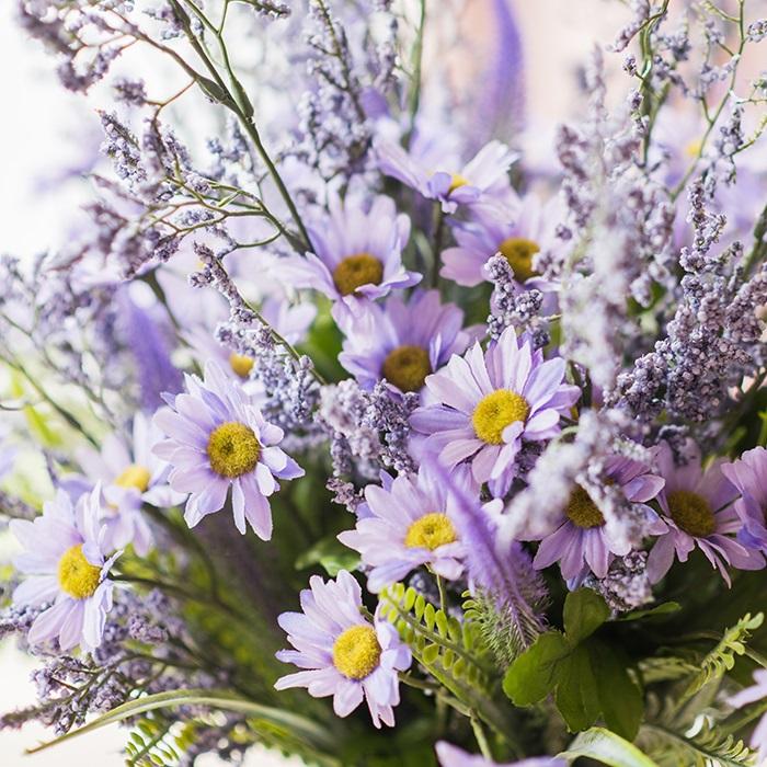 Artificial Silk Purple Country Flower Bouquet 20" Tall