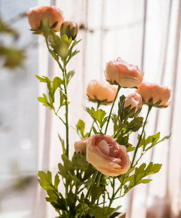 Artificial Buttercup Flower Stem 28" Tall
