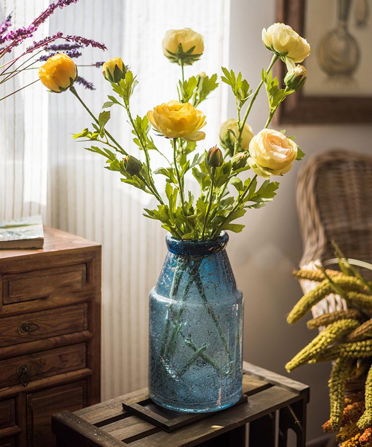 Artificial Buttercup Flower Stem 28" Tall