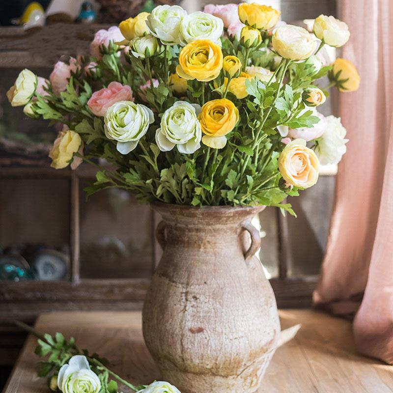 Artificial Buttercup Flower Stem 28" Tall