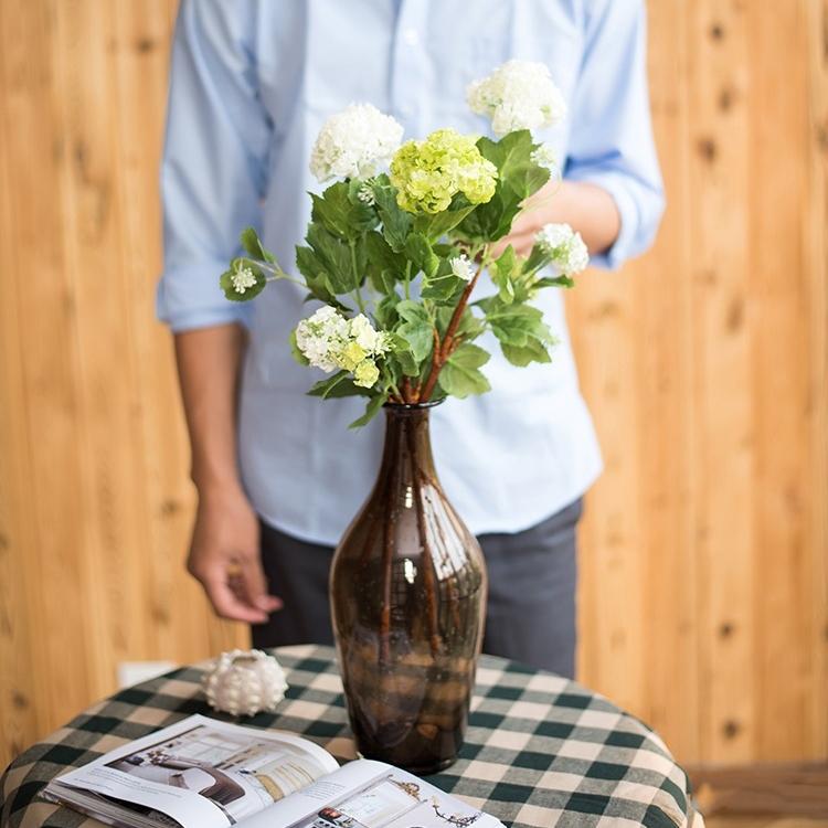 Artificial Double-Bloom Hydrangea Stem 31" Tall