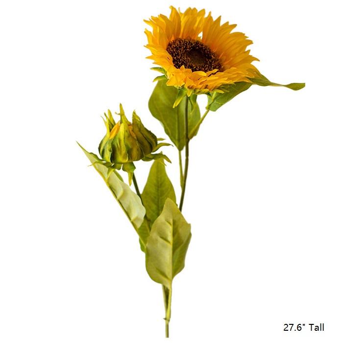 Artificial Silk Sunflower Stem 28" Tall