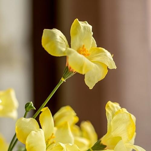 Artificial Silk Yellow Tung Flower Stem 31" Tall