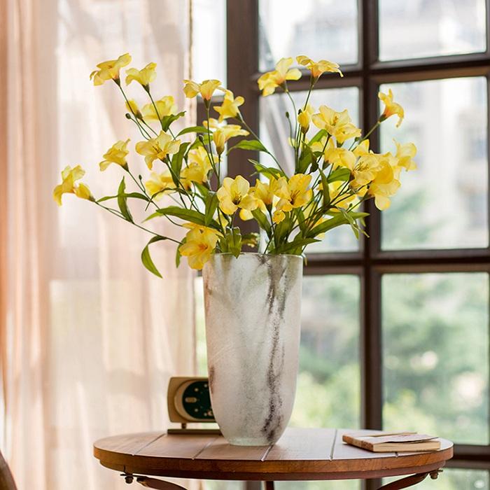 Artificial Silk Yellow Tung Flower Stem 31" Tall