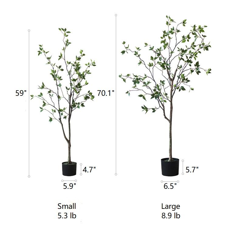 Artificial Green Leaf Tree in Pot