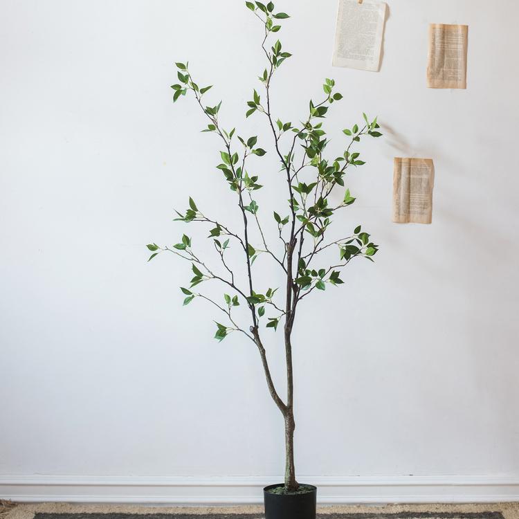 Artificial Green Leaf Tree in Pot