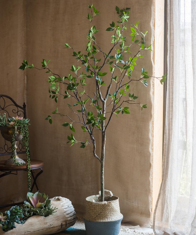 Artificial Green Leaf Tree in Pot