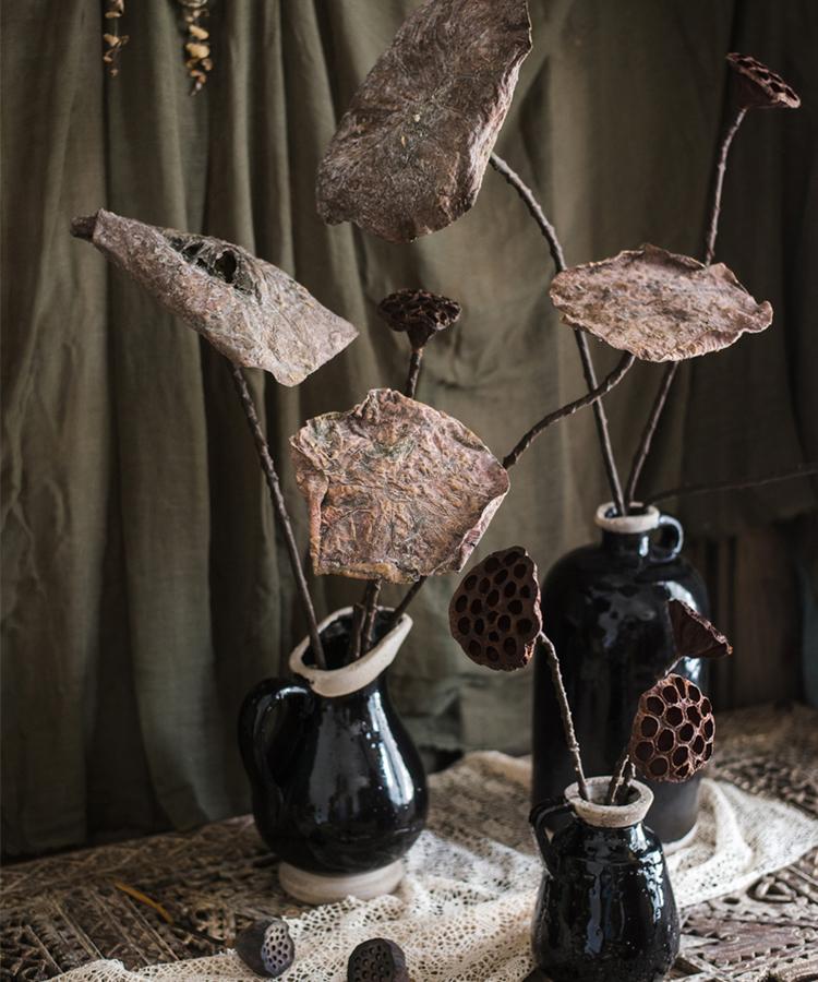 Artificial Dried-Look Lotus Leaf or Pod