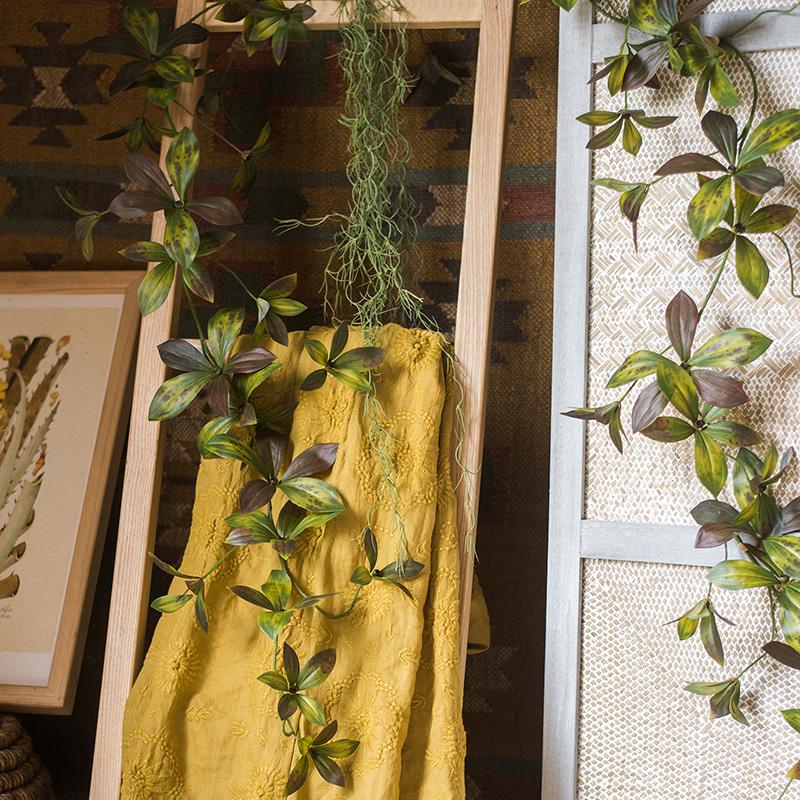 Artificial Brown Green Large Leaf Vine 69" Long