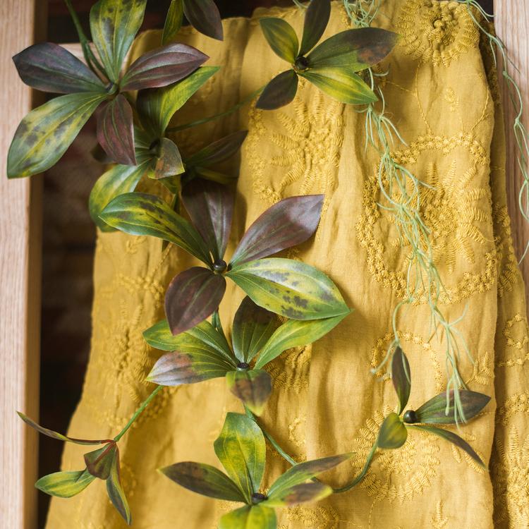 Artificial Brown Green Large Leaf Vine 69" Long