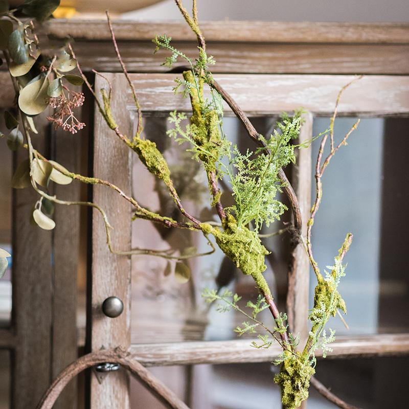 Artificial Moss Rattan Stem 30" Tall