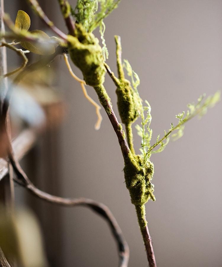 Artificial Moss Rattan Stem 30" Tall