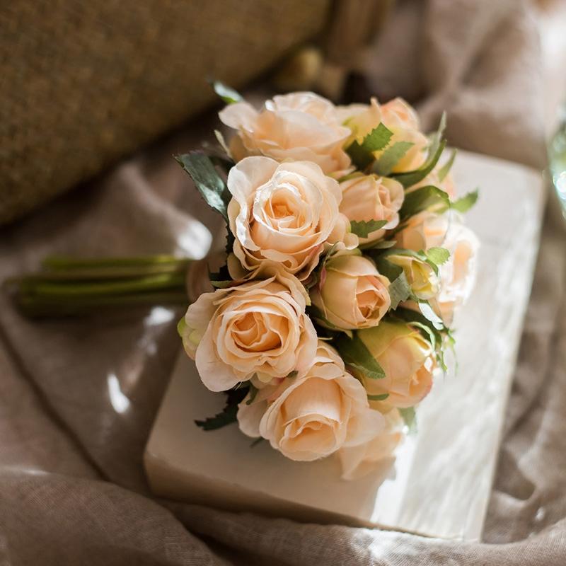 Small Artificial Silk Rose Bouquet in Various Colors