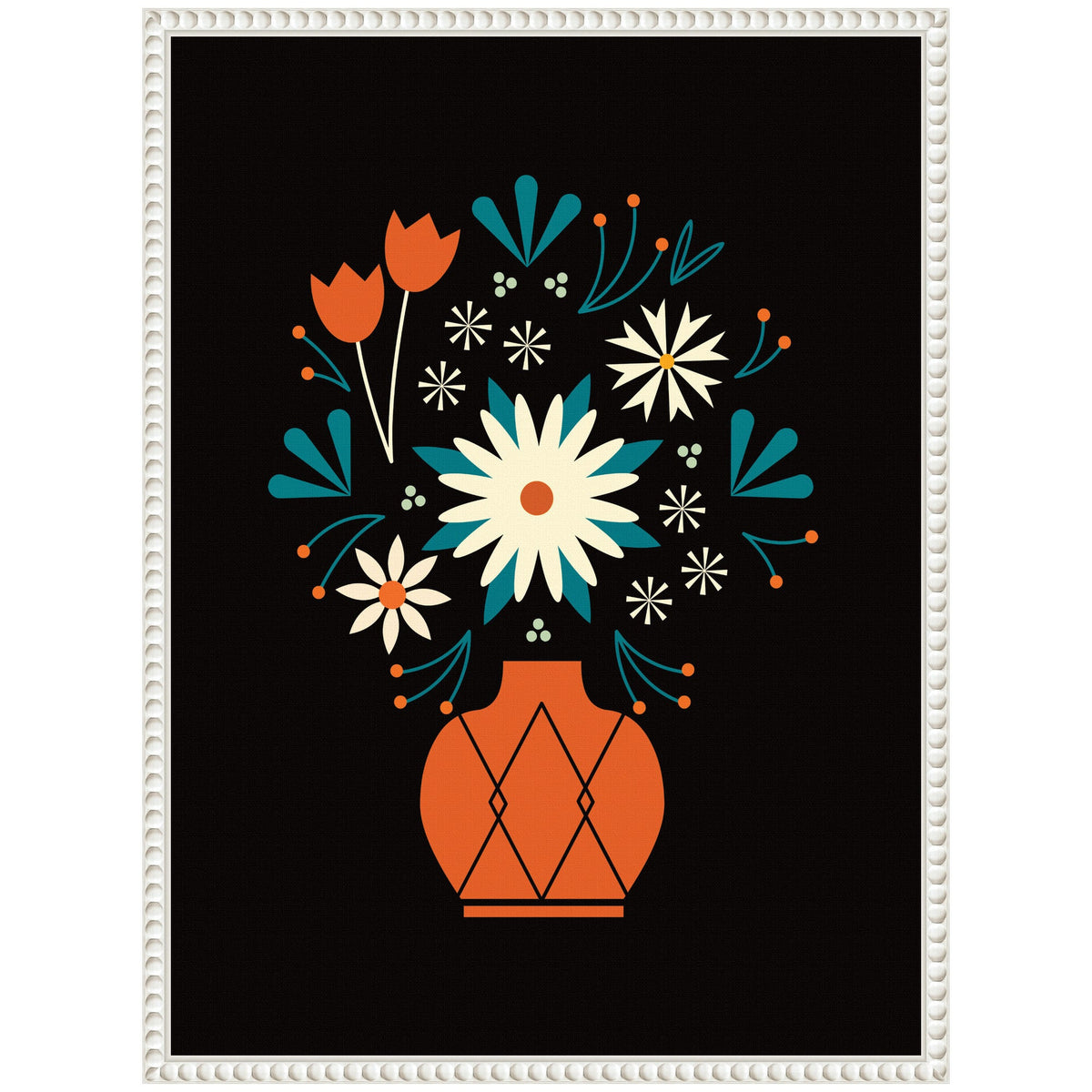 Sylvie Floral Red Vase Framed Canvas by Amber Leaders