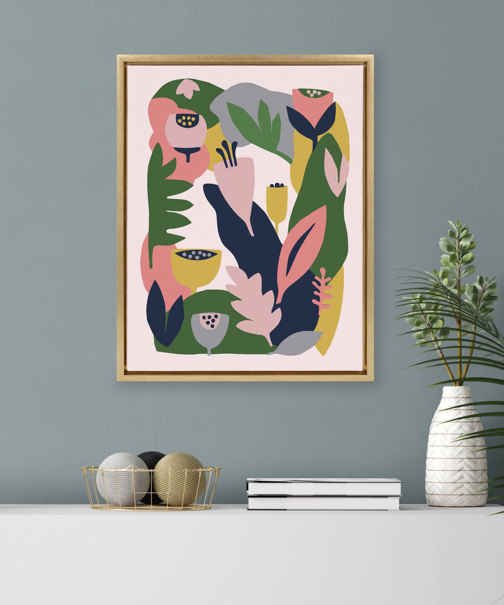 Sylvie Myriam's Garden Framed Canvas by Myriam VanNeste