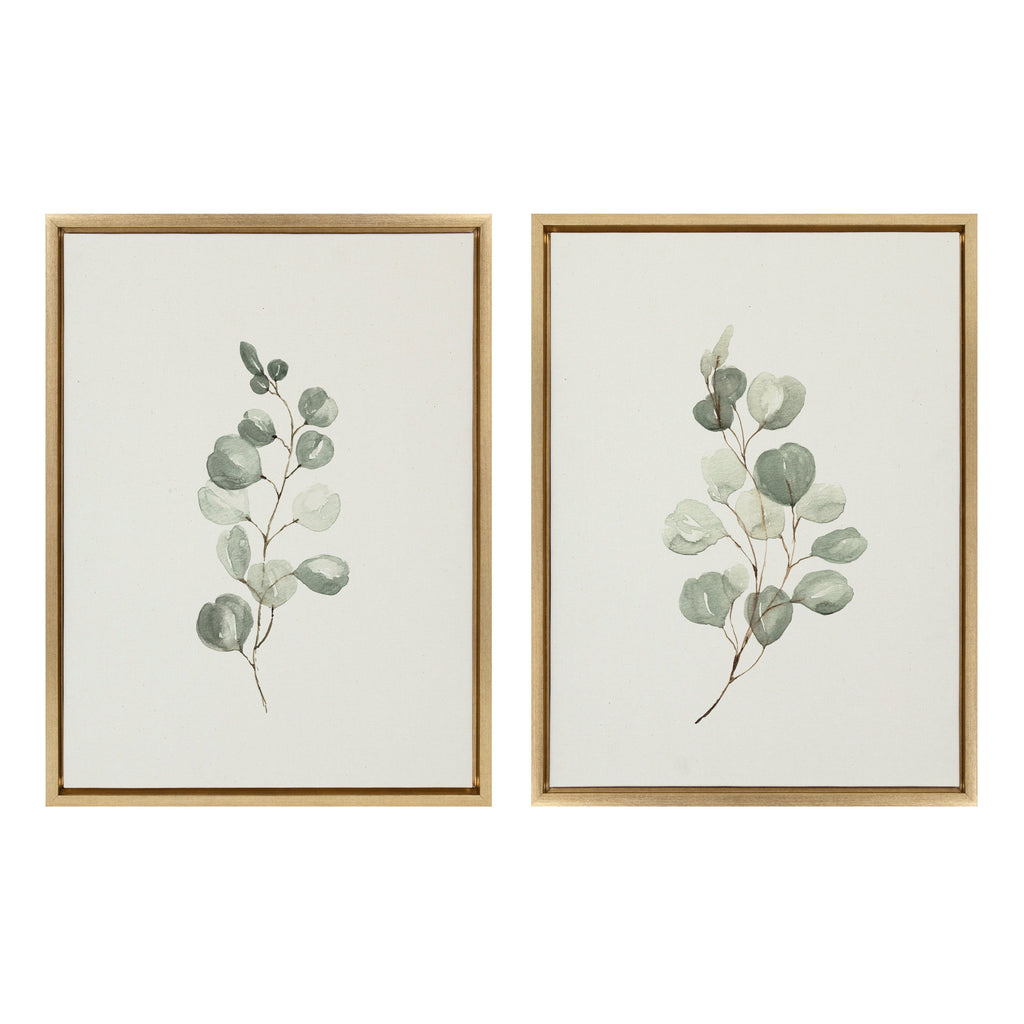 Sylvie Eucalyptus Framed Canvas Set of 2 by Maja Mitrovic of Makes My Day Happy