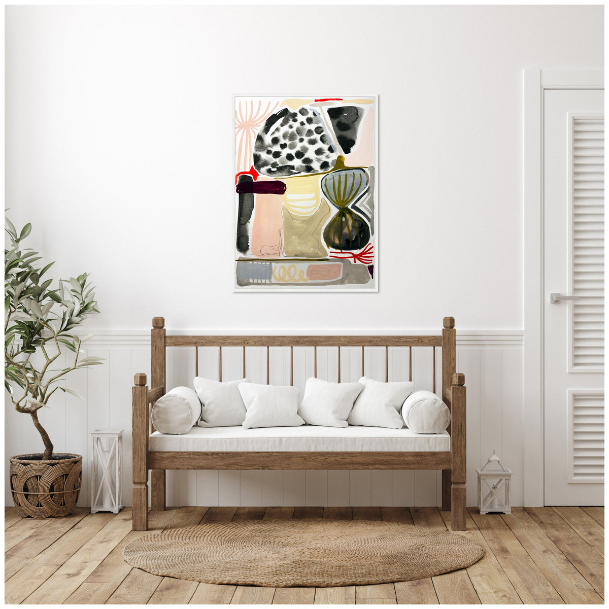 Sylvie Abstract 01 Framed Canvas by Emma Daisy