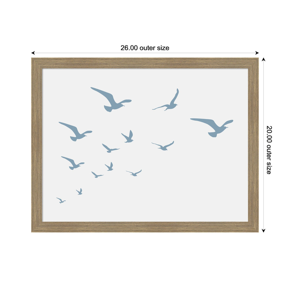 Seagulls White Background by Jolly and Dash Framed Wall Art Print