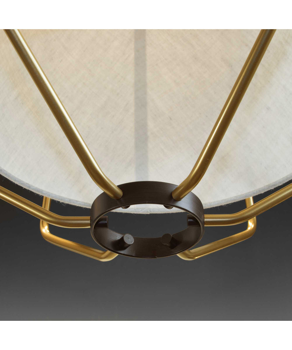 Progress Lighting Hangar 2-Light 16"w Semi-Flush Mount/Pendant Light Convertible Light Fixture Antique Bronze