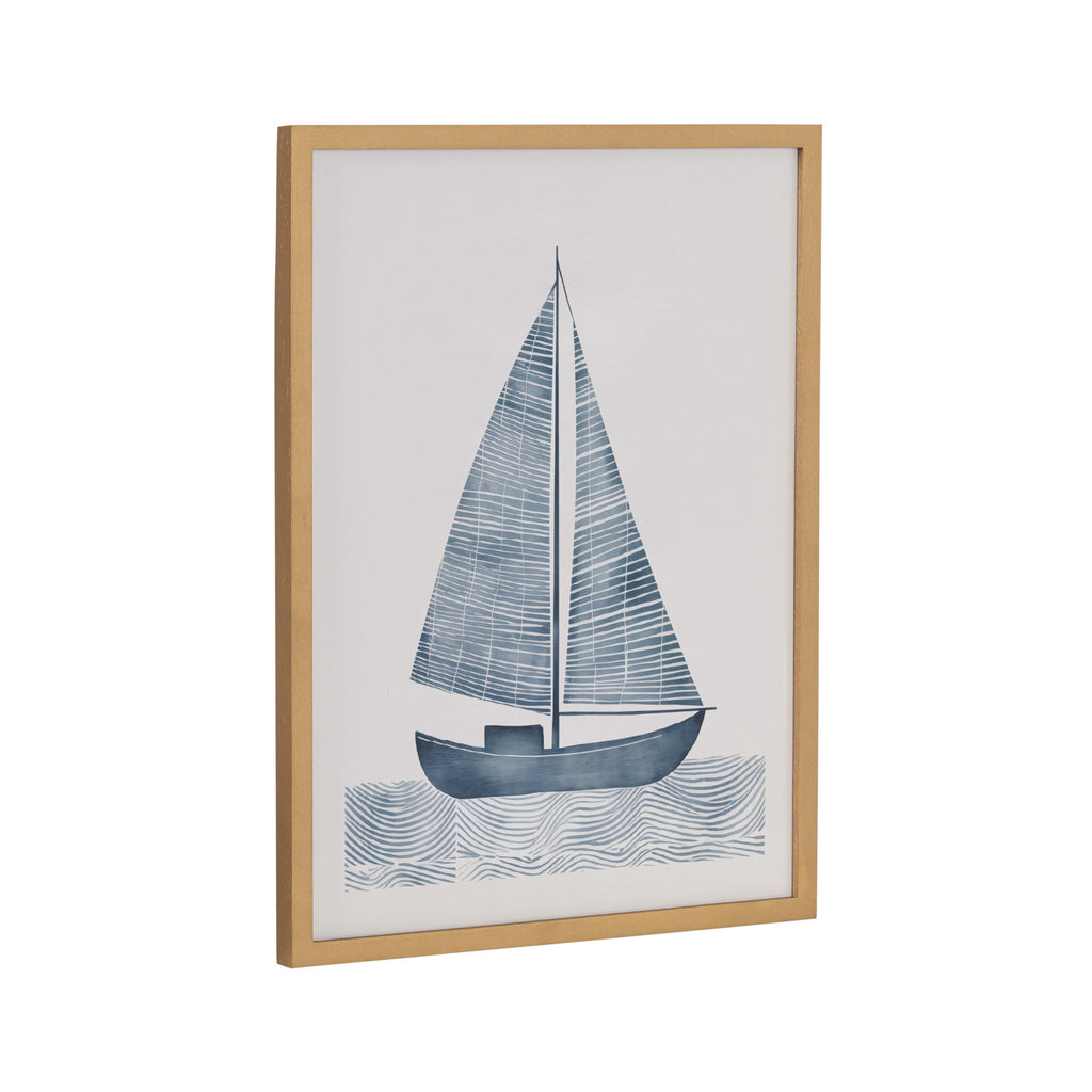 Gallery Nautical Blue Sailboat Print by The Creative Bunch Studio