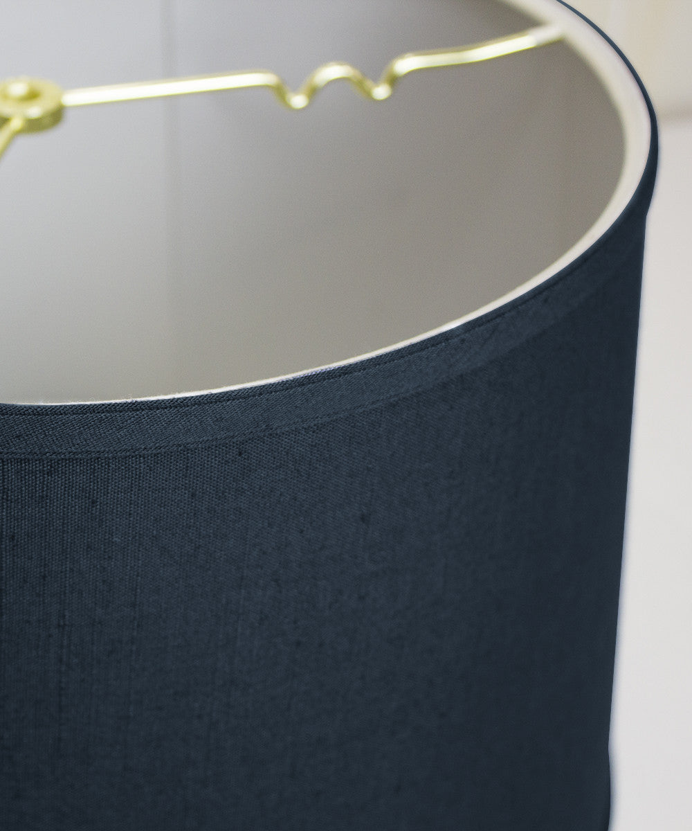 Home Concept Shallow Drum Hardback Lamp Shade, Textured Slate Blue, 16"W x 10" Slant Height