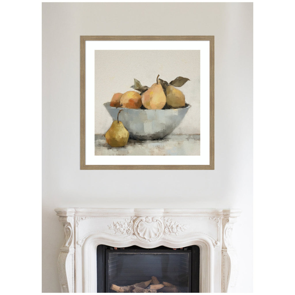 Framed Art Still Life Fruit In A Bowl Vintage Style by The Creative Bunch Studio