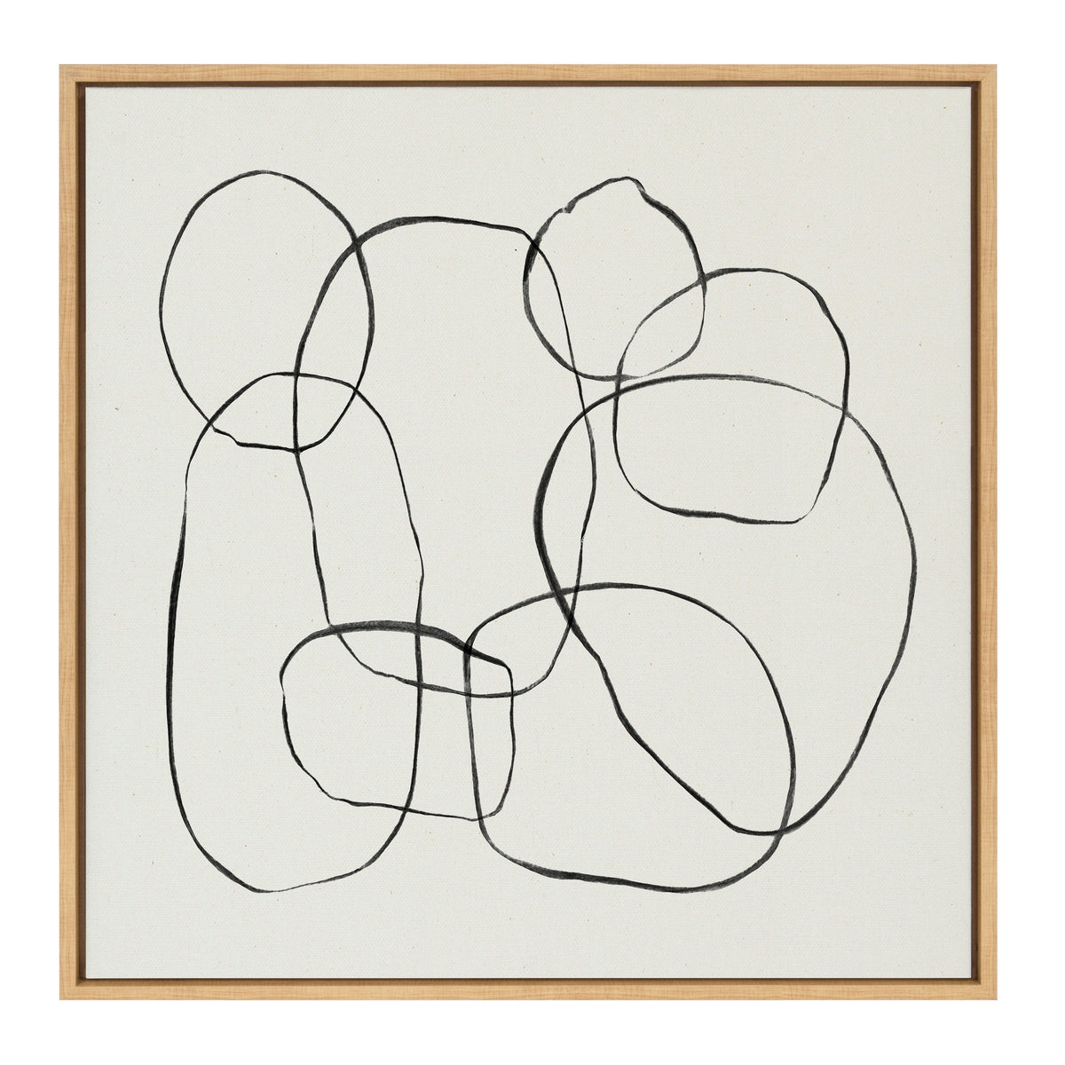 Sylvie Dancing Circles Framed Canvas by Teju Reval of SnazzyHues