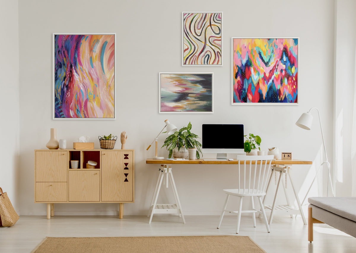 Sylvie EV Brushstroke 100 Framed Canvas by Jessi Raulet of Ettavee