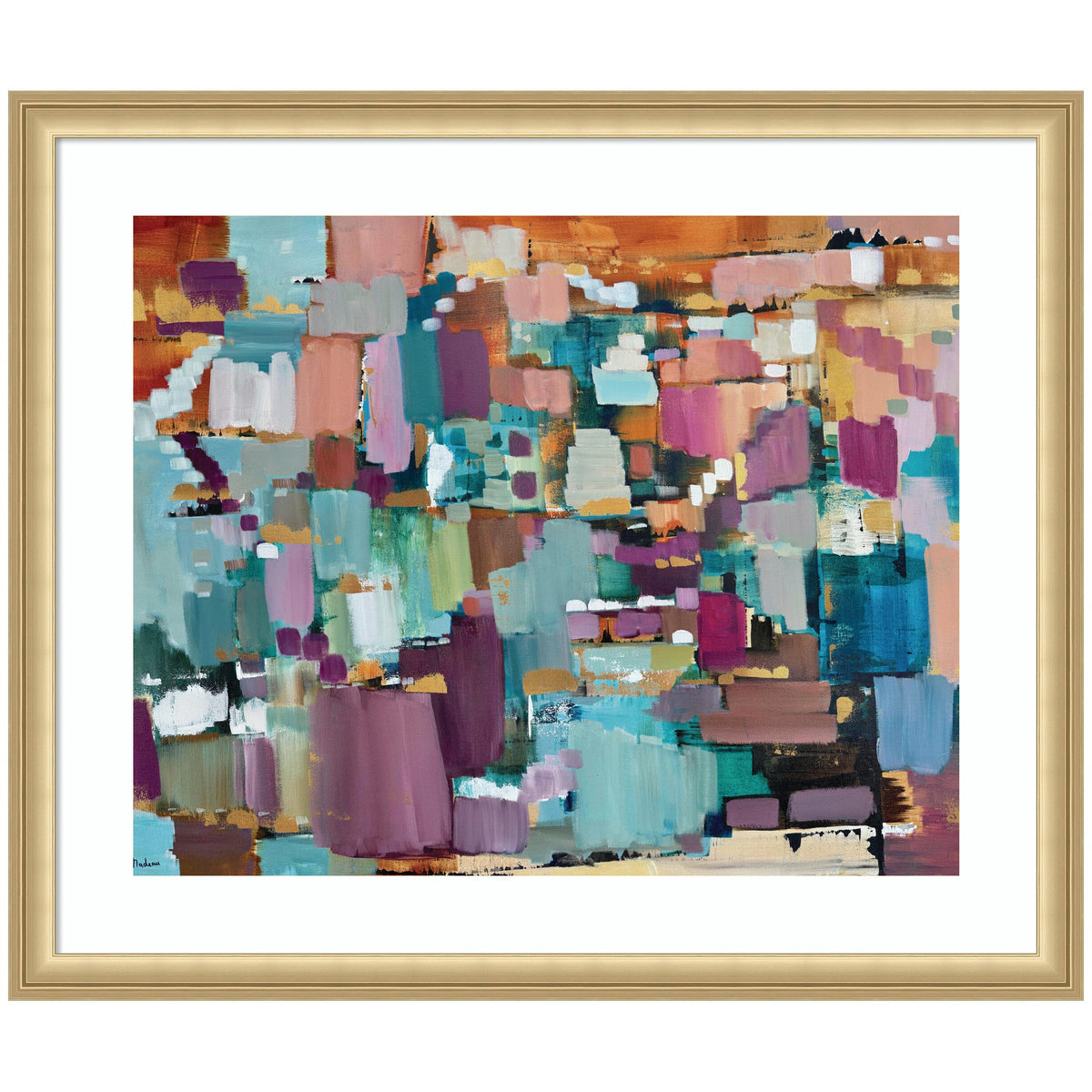 Framed Art Gemstones in Jewel Tones by Leah Nadeau