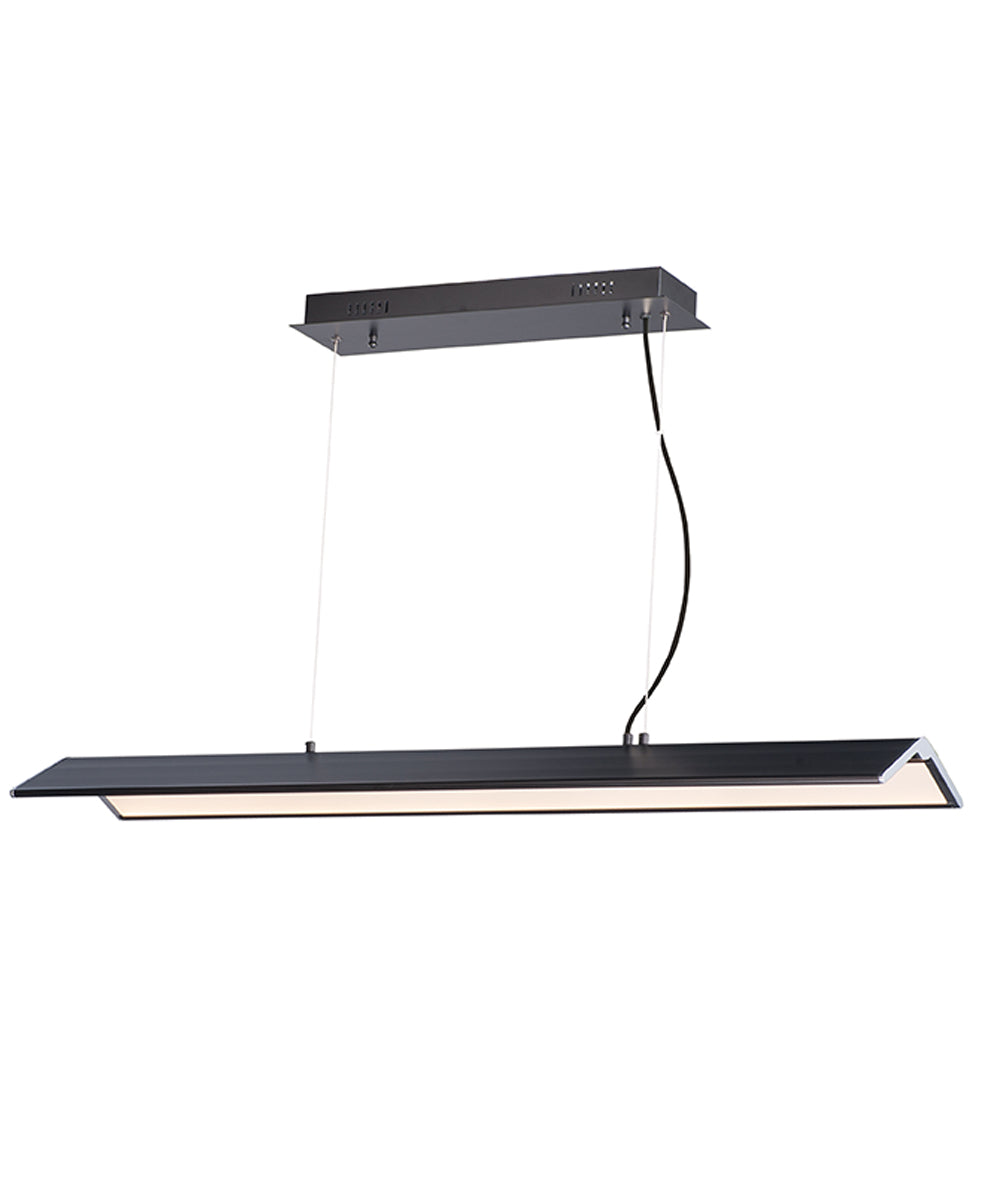 ET2 Glider 46"L 1-Light LED Island Light Black and Polished Chrome Finish