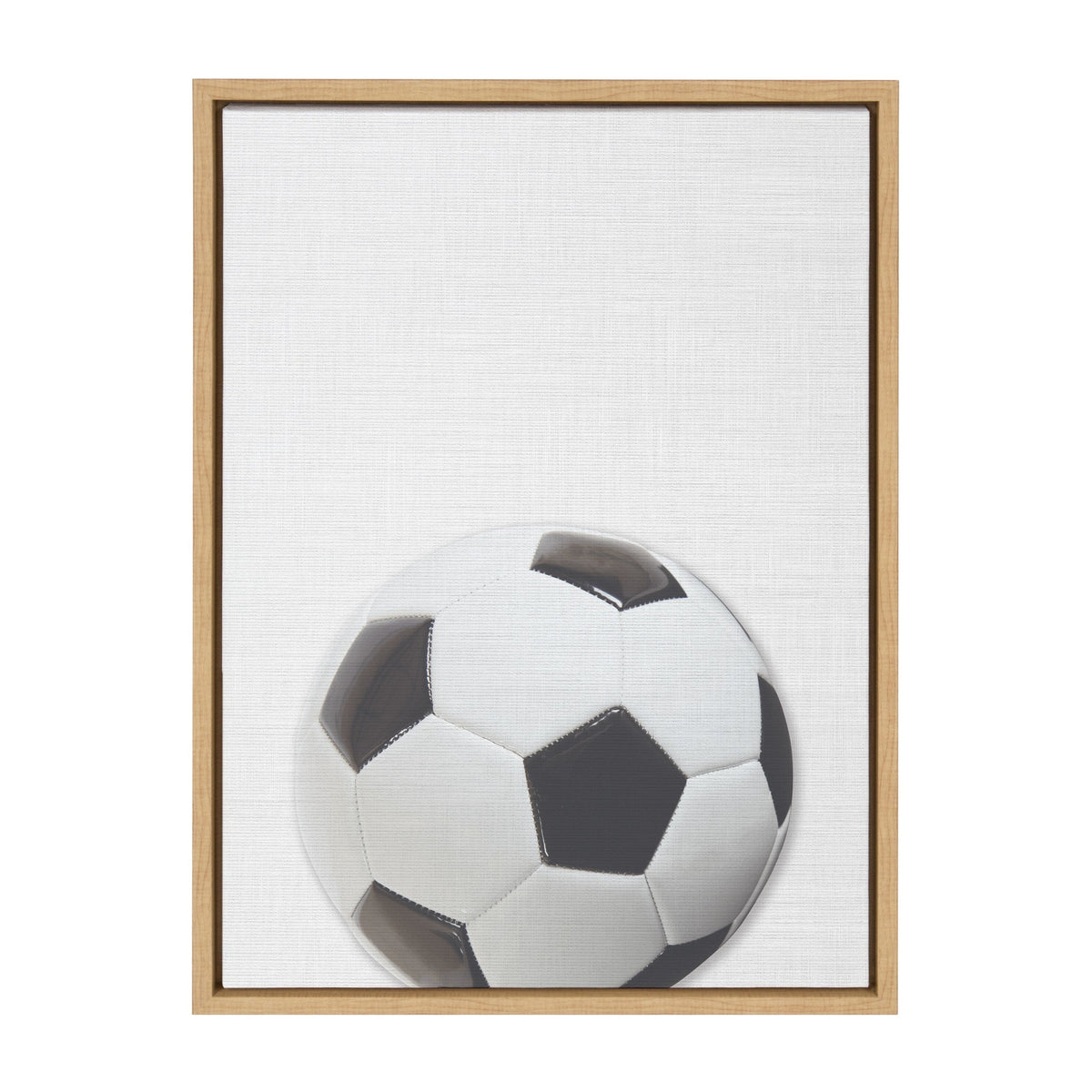 Sylvie Color Soccer Ball Portrait Framed Canvas, Natural 18x24