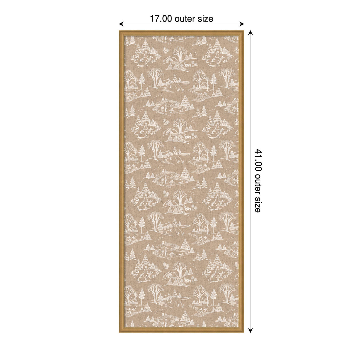 Kate and Laurel Framed Fabric Pinboard Wonderland White Toile