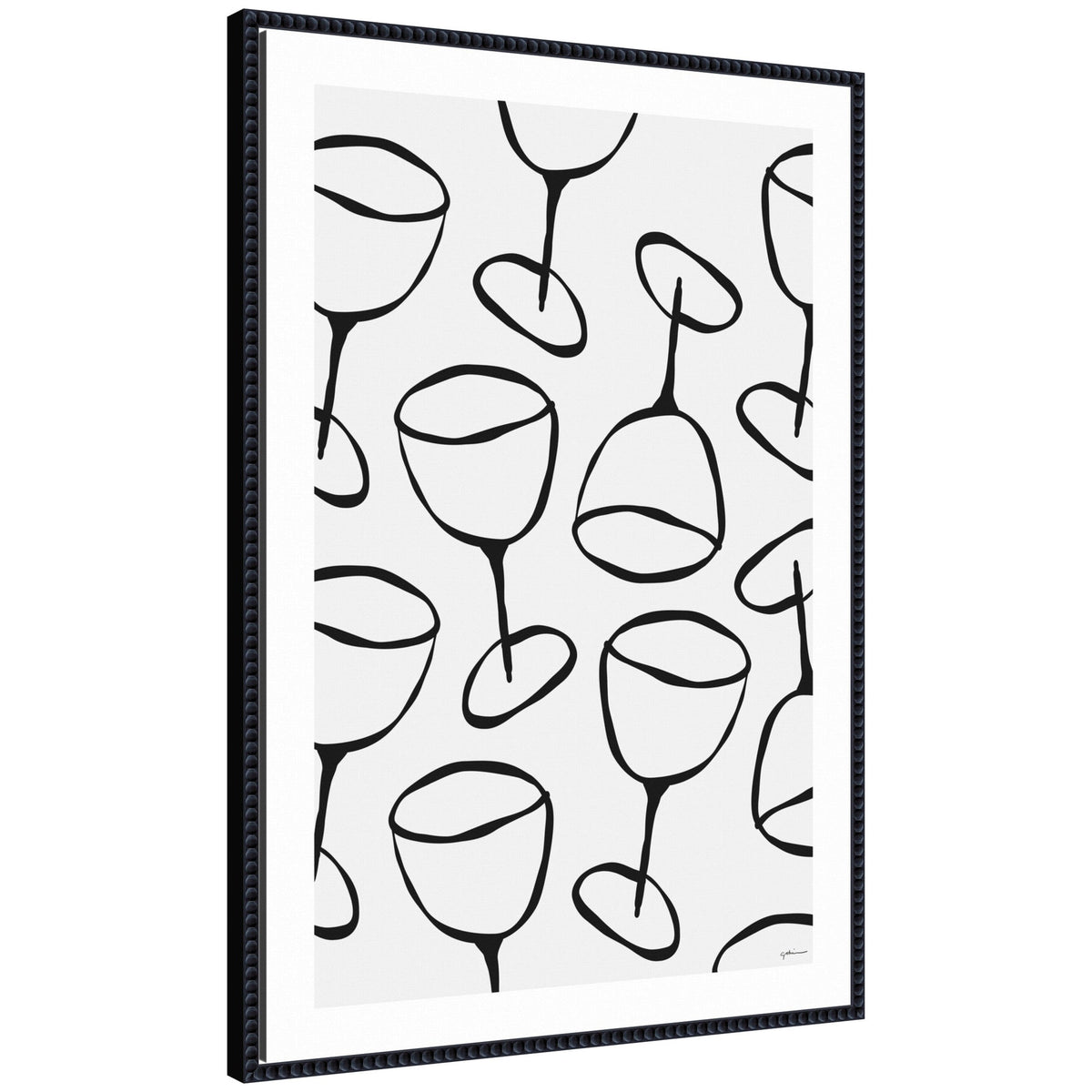 Wine Everywhere by Gabrielly Guedes Framed Canvas Wall Art Print