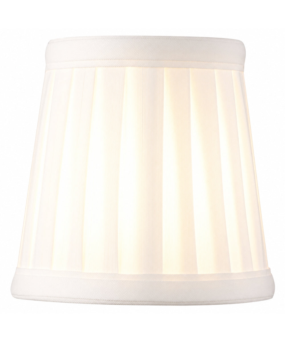 Home Concept Set of 6 Down White Pleated Clip-on Candelabra Lamp Shade - 4"W x 4" Slant Height
