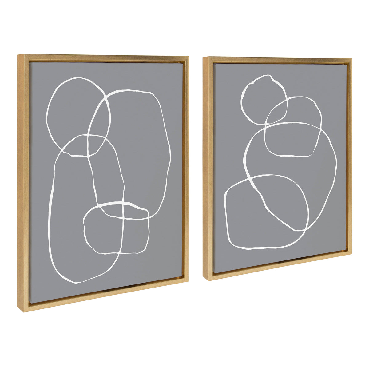 Sylvie Gray Going in Circles Framed Canvas Set by Teju Reval of SnazzyHues