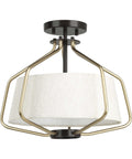 Progress Lighting Hangar 2-Light 16"w Semi-Flush Mount/Pendant Light Convertible Light Fixture Antique Bronze