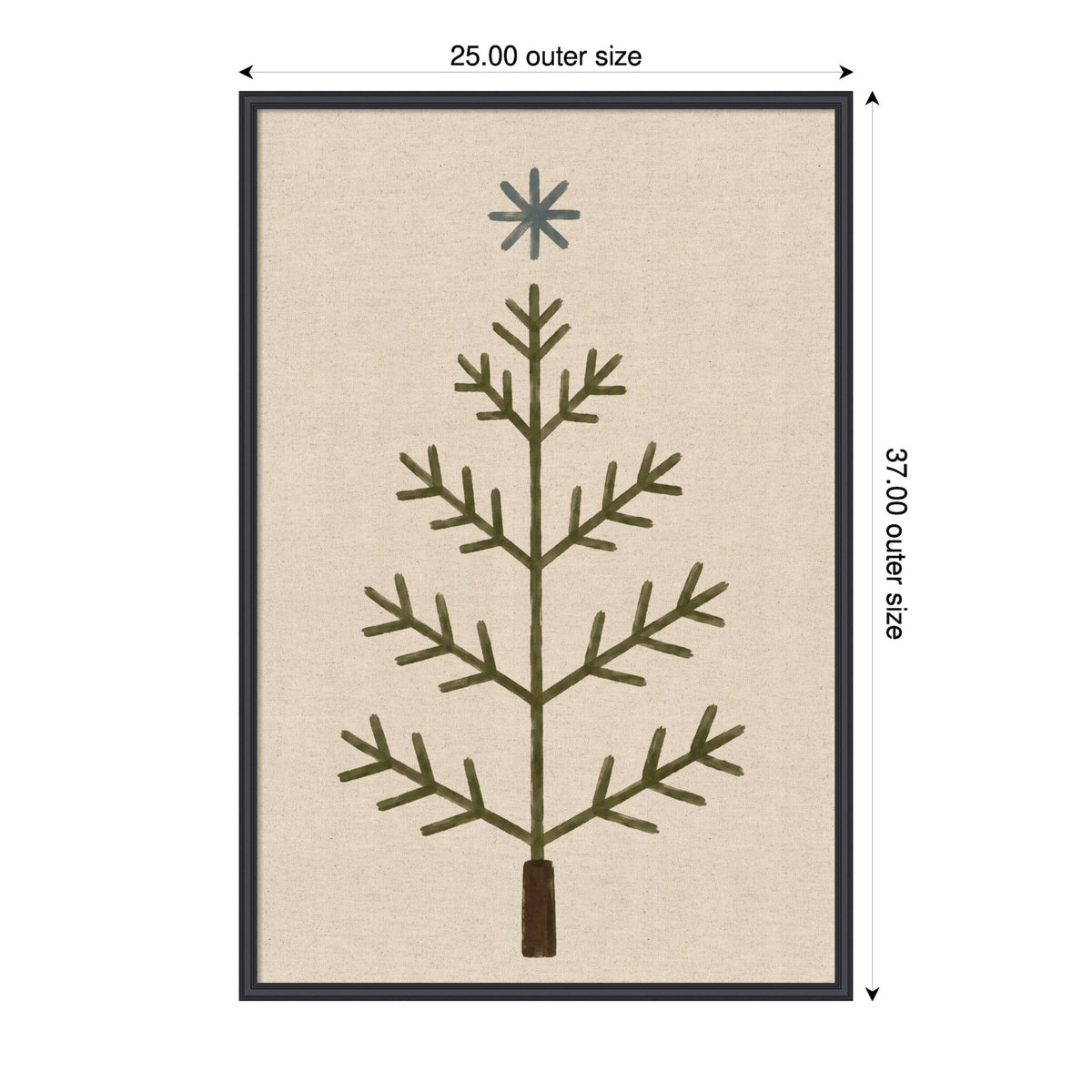 Kate and Laurel Framed Fabric Pinboard Scandi Tree Linen