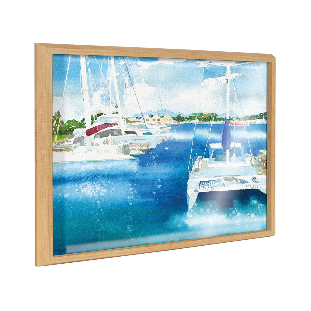Blake Summer is for Sailing Framed Printed Glass by Janet Meinke-Lau