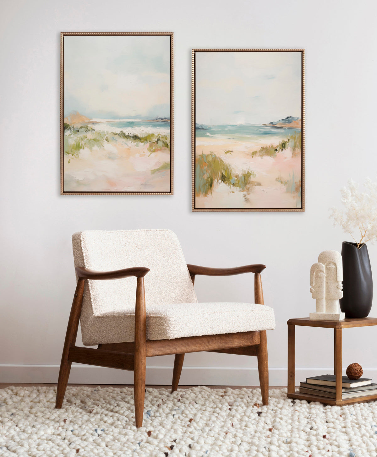 Sylvie Beaded Tranquil Landscape III and V Framed Canvas Art Set of 2 by Amy Lighthall