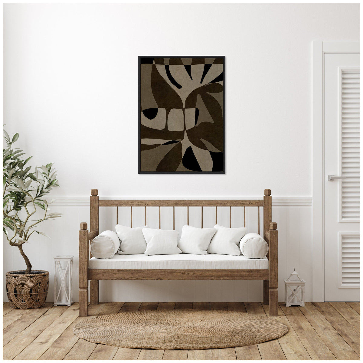 Sylvie Contour 2 Framed Canvas by Shatha Al Dafai