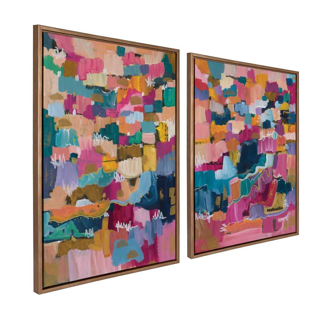 Sylvie Applause Framed Canvas Set of 2 by Leah Nadeau