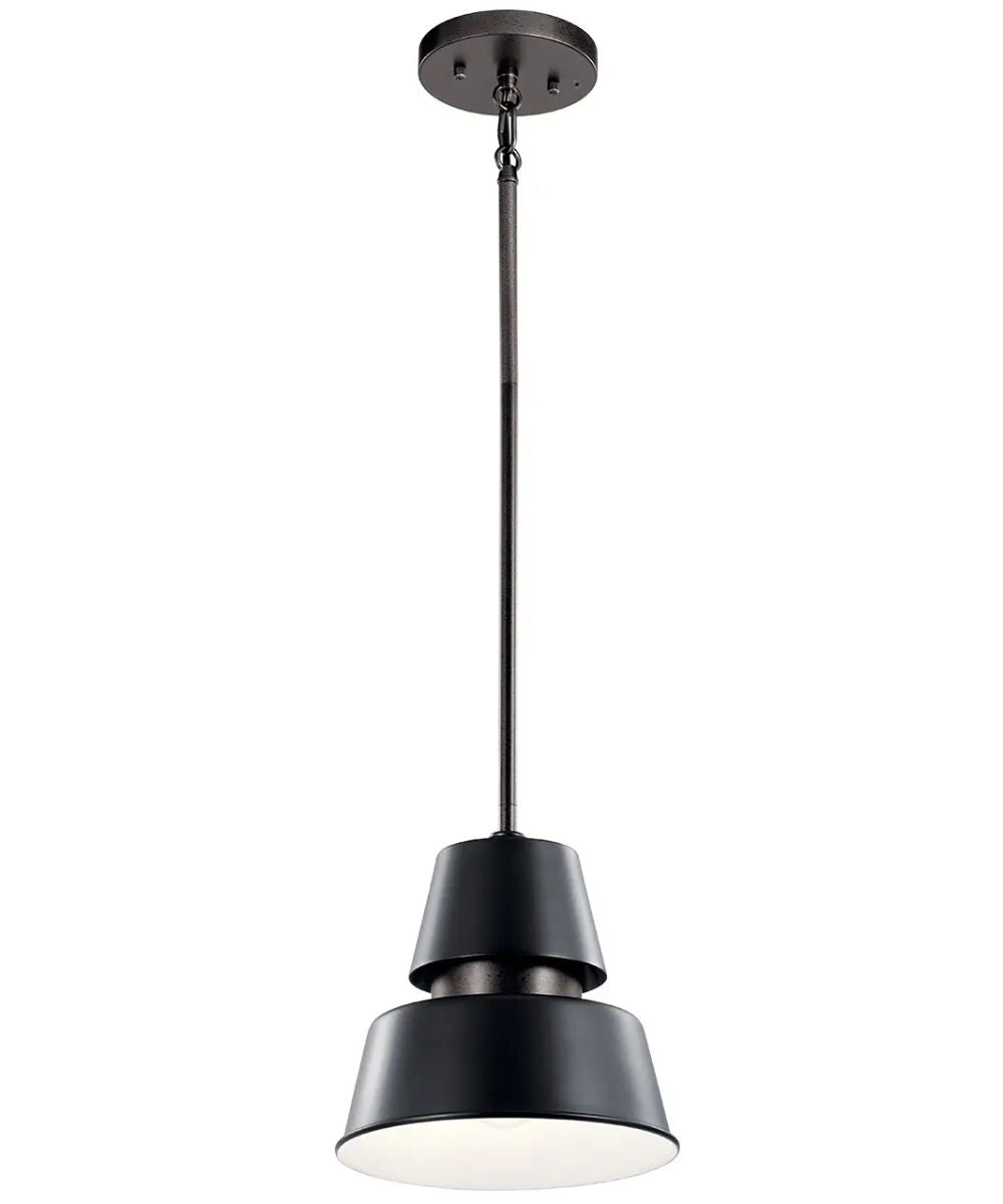 Kichler Lozano 9"W 1-Light Black Finish Metal Cone Shade Indoor/Outdoor Pendant Light