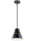 Kichler Lozano 9"W 1-Light Black Finish Metal Cone Shade Indoor/Outdoor Pendant Light