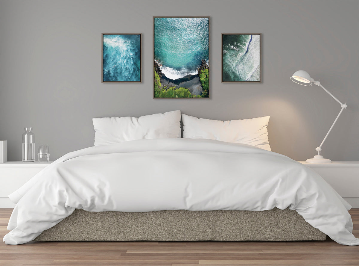 Sylvie Maui Black Sands Beach Framed Canvas Set of 3 by Rachel Bolgov