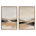 Sylvie Beaded Peaceful Landscape I and II Framed Canvas Art Set of 2 by Amy Lighthall