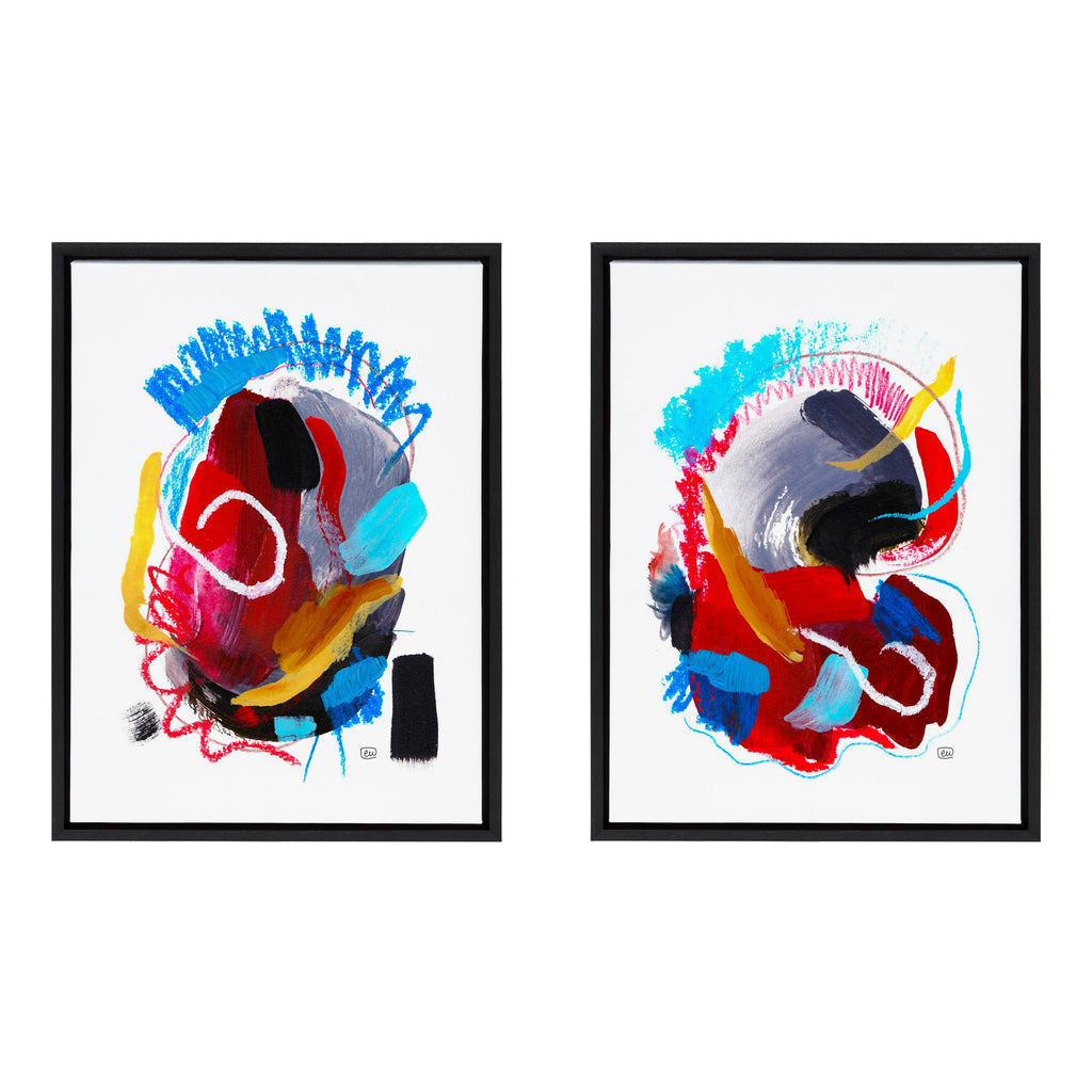 Sylvie Intensity No 1 and 2 Framed Canvas Art Set by Erika Wynn