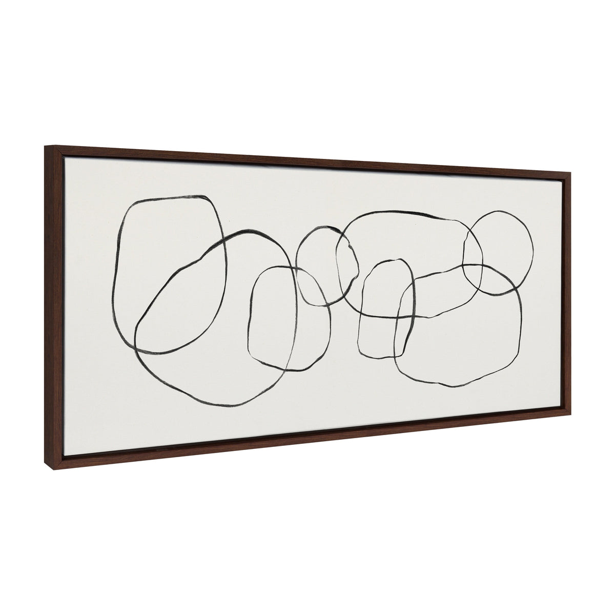 Sylvie Dancing Circles Framed Canvas by Teju Reval of SnazzyHues